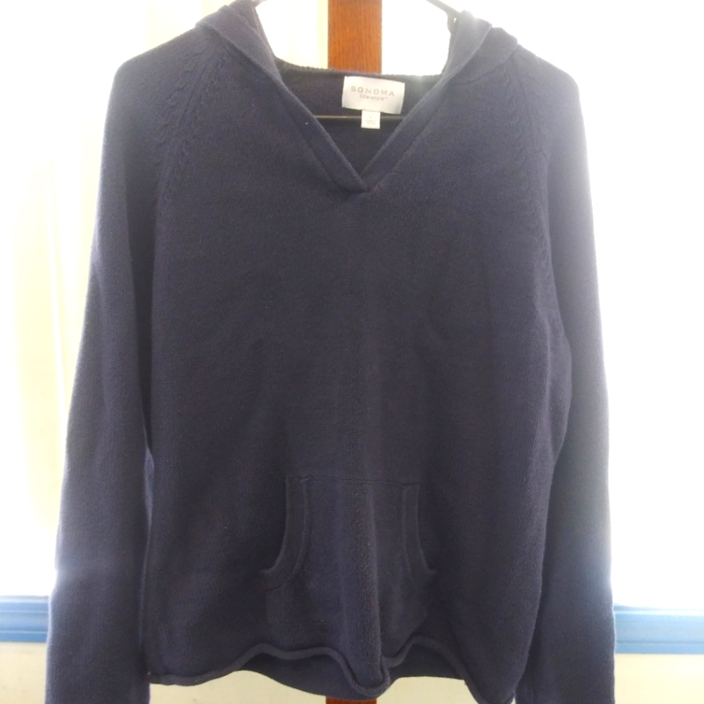 Women's Sonoma blue hooded sweater